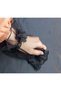 Camelia floral ruffle bridal gloves short black - 3