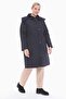 Women's Large Size Hooded 105 Cm Navy Blue Quilted Coat 1018 - 3