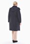 Women's Large Size Hooded 105 Cm Navy Blue Quilted Coat 1018 - 5