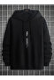 Vertical Printed Oversize Hooded 2 Thread Sweatshirt