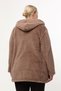 Plus Size Heat-Retaining Plush Zip-Up Hooded 2-Pocket Knitted Plush Fleece Sweatshirt - 5