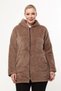 Plus Size Heat-Retaining Plush Zip-Up Hooded 2-Pocket Knitted Plush Fleece Sweatshirt - 4