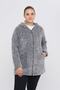 Plus Size Heat-Retaining Plush Zip-Up Hooded 2-Pocket Knitted Plush Fleece Sweatshirt - 2