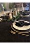 İnci 6 Pieces Seamless Velvet Textured Black Napkins - 4
