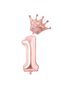 Best Rose Gold Number King Crown Foil Balloon Set Age 1