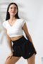 Tights Shorts Laser Patterned Inner Tights With Pocket / Women's Waist Corset With Tights Shorts Athlete Black - 6