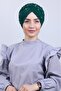 Women's Hijab Pearl and Stoned Vera Outer Bonnet Emerald Green