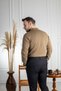Interview Wraps Polo Collar 100% Cotton Light Brown Knitwear Sweater - 8