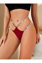 Burgundy High-Waist with Glittery Stripe, Stylish Special Design - 4