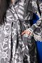 Jacquard Black Countertop Pure Cotton Woven Hooded Unisex Dressing Robe - 2