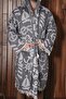 Jacquard Black Countertop Pure Cotton Woven Hooded Unisex Dressing Robe - 8