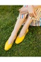 Women's Genuine Leather Yellow Ballerinas