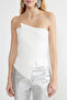 Bridal White Body-Hugging Woven Bustier TPRSS24BZ00008 - 5