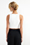 Ecru Fitted Rose Detailed Crop Woven Vest Twoss24Ye00026 - 6