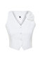 Ecru Fitted Rose Detailed Crop Woven Vest Twoss24Ye00026 - 7