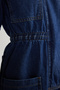 Koyu Mavi Beli Lastikli Denim Şort Tulum TWOSS24TU00017 - 5