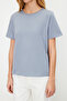 Gri %100 Pamuk Basic Bisiklet Yaka Örme T-Shirt TWOSS23TS00000 - 5