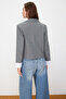 Anthracite Sleeve Cuff Detailed Woven Blazer Jacket TWOSS24BC00015 - 6