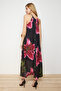 Black Maxi Length Tie-Neck Knitted Stretchy Maxi Dress TWOSS23EL02372 - 10