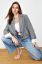 Anthracite Sleeve Cuff Detailed Woven Blazer Jacket TWOSS24BC00015