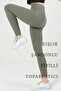 Khaki & Beige Ribbed Inner Fleece Raised Winter Leggings High Waist 2-Pack Advantageous - 2