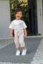 Mickey Mouse Applique Detailed Gabardine Children's Slippers and Short Sleeve T-Shirt - 4