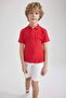 K1689A6.Boy's Children's Day Regular Fit Short Sleeve Polo T-Shirt