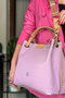 Large Size Knitted Embroidered Handmade Casual Women's Shoulder Bag 4031 Lilac - 7