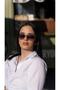 Women's Sunglasses Oval Design Black Frame Black Glass - 3