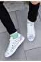 Men's Vegan Leather White Casual Sneakers - More Self Love Design