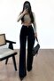 Palazzo Black Non-Fading High-Waisted Stretchy Wide-Leg Jeans - 7