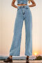 Ice Blue Wide Leg Jeans Loose Wide Leg Pazazzo Jeans - 3