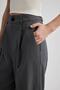 Pensli Classic Gray Trousers Wide Leg Wide Loose Leg Basic Plain Long Length High Waist with Pockets C2020Ax24Sp - 6