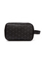 Men's Black Patterned Fabric Vegan Leather Water Resistant Elegan Portfolio Style Handbag - 3