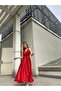 Special Design Red Glitter Midi Dress - 5