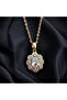 Oval Cut Zircon Stone Steel Necklace