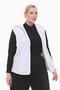 Women's Large Size Hooded White Fleece Vest 1026 - 5