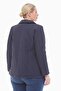 Women's Large Size Polo Collar Navy Blue Seasonal Quilted Coat 1030 - 5