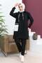 Black women's sports set hijab tracksuit with pockets - 3