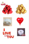 Valentine's Day LED I Love You Red Gold Set with Foil - 2