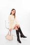 Women's Long Sleeve Ribbed Mini Knitwear Dress - 3