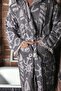 Jacquard Black Countertop Pure Cotton Woven Hooded Unisex Dressing Robe - 6