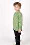 Unisex Polo Neck Long Sleeve Green T-shirt - 2