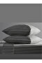 Striped Cotton Satin Double Duvet Cover Set Anthracite Cotton Satin (160X200 Fitted Sheet) - 4