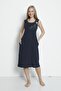 Polka Dot Embroidery Detailed Pocket Viscose Strap Dress
