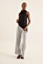 Women's Tulle Detail Asymmetrical Blouse - 2