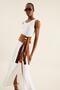Women's Ecru Suede Belted Slit Dress - 3