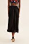 Women's Black Elastic Waist Maxi Skirt - 4