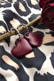 Matte Burgundy Color Antiallergic Heart Earrings - 2