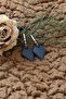 Matte Antique Gray Color Antiallergic Tile Earrings